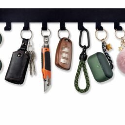 Atslēgu turētājs pie sienas | Metāla atslēgu turētāju organizators ar 7 āķiem ieejai, priekšdurvīm, gaitenim, virtuvei, birojām (9 āķi)