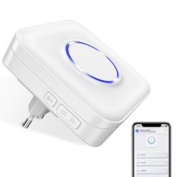 BITIWEND WiFi durvju zvana uztvērējs WiFi pieslēdzams durvju zvana uztvērējs ar 32 melodijām un 5 skaļuma līmeņiem, balts