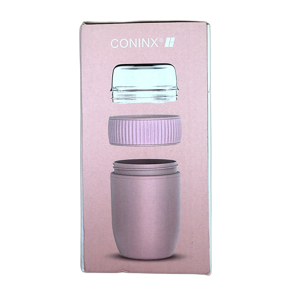 IMG_2279 Coninx Muesli Tumbler - Jogurta kausi uz līdzi ņemšanai ar 2 atsevišķām nodalījumiem - Universāls trauks darbam, skolai, bērnudārzam (melns)