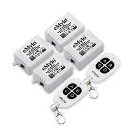 eMylo 4X 220V-230V-240V 1000W 1Kanālu Bezvadu Relē Tālvadības Slēdzis nosūtītājs ar uztvērēju