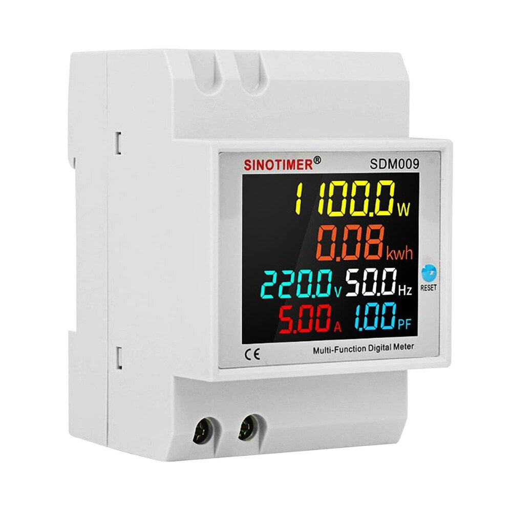 elektribas-skaititajs-din-sliede Elektrības skaitītājs, DIN sliede, 6-in-1 digitālais enerģijas skaitītājs, AC40-300V 100A LCD elektrības skaitītājs, digitālais AC skaitītājs, KWh skaitītājs, DIN ampermetrs, voltmetrs, slēgta tipa CT, CE sertificēts