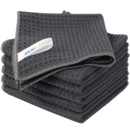 SINLAND mikrošķiedras dvieļu komplekts mazgāšanai un tīrīšanai, 6 gabali, pelēki un melni