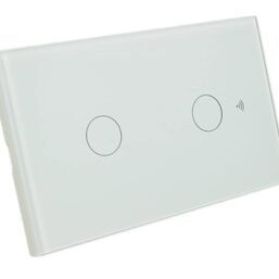 WiFi sienas slēdzis, 3 in 1 WiFi 2.4G + RF 433Mhz + skārienpoga, savietojams ar Amazon Alexa un Google Home, viedā paneļa komplekts Box 503 Italiana (balts, 2 skārientaustiņi)