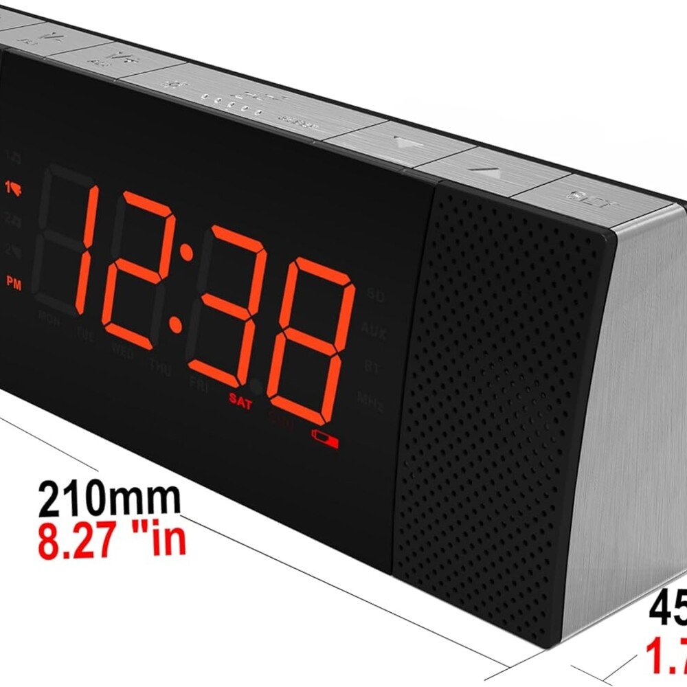 71CPQjhyxOL._AC_SL1500_ iTOMA Radio modinātājs ar lietotnes kontroli, Bluetooth, FM radio, divi modinātāji ar atkārtotu zvanīšanu, USB uzlādes funkcija, automātisks un manuāls dimmers CKS503