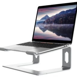 ALASHI portatīvā datora statīvs galdam, alumīnija datora pacēlājs, ergonomisks piezīmjdatoru turētājs, noņemams metāla datora lifts, PC dzesēšanas atbalsts 10 līdz 15.6 collām (≈ 25.4 līdz 39.6 cm), sudraba