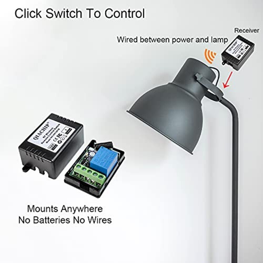 DC 12V 1CH 433Mhz RF Bezvadu Relē Modulis Tālvadības Slēdzis 2 Gudrie Raidītāji ar Saņēmēju Ieejas Kontrolei, Auto Apgaismojumam 164ft Garš (2 relēji)