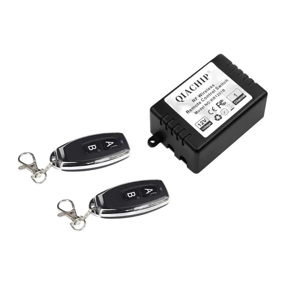 DC 12V 1CH 433Mhz RF Bezvadu Relē Modulis Tālvadības Slēdzis 2 Gudrie Raidītāji ar Saņēmēju Ieejas Kontrolei, Auto Apgaismojumam 164ft Garš (2 relēji)