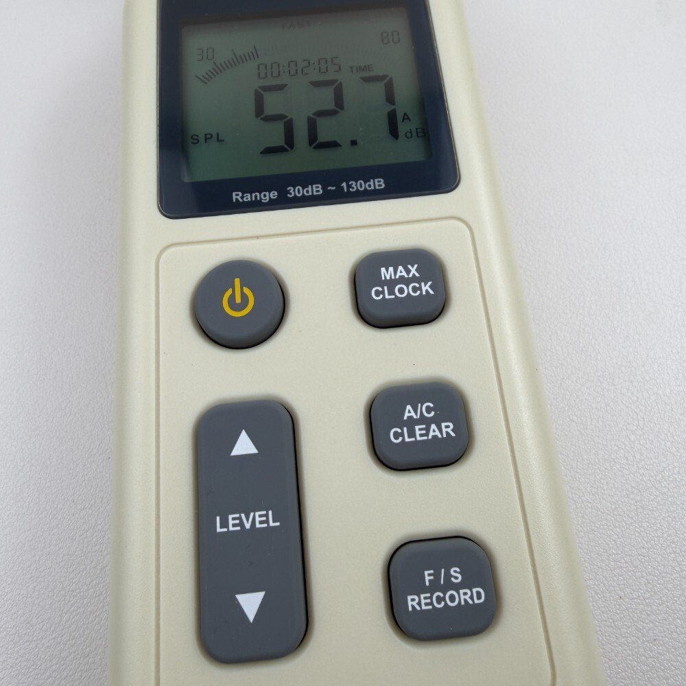 WS1361 Digitālais metrists Digitālais skaņas līmeņa metrists spiediena testers 30-130dB decibelu trokšņa mērīšanai portatīvais testers