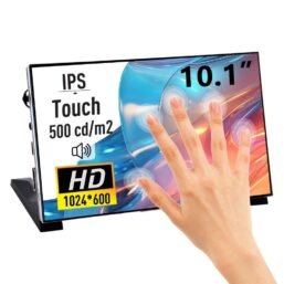 GeeekPi 10.1 collu (≈ 25.4 cm) kapacitīvais skārienekrāns monitoram Raspberry Pi, 1024x600 IPS LCD displejs ar divām skaļruņiem, HDMI portatīvais monitors Raspberry Pi 5/Pi 4B/3B+/3B/Zero/400, Win11/10/8, BPi M5/M2 Zero