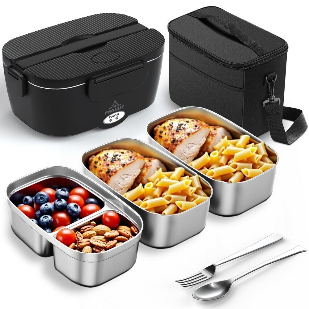 Sild_m_-pusdienu-kaste-120W-elektrisk_-pusdienu-kaste-pieaugu_ajiem-ar-1.5L-304-ner_s_jo__-t_rauda-konteineru-12V24V110V-portat_va-lonchera-p_rg_jieniem-darbam-automa__nai-furgonam-t_ra-melna-1.5L-x-3 Sildāmā pusdienu kaste, 120W elektriskā pusdienu kaste pieaugušajiem ar 1.5L 304 nerūsējošā tērauda konteineru, 12V/24V/110V portatīva lonchera pārgājieniem, darbam, automašīnai, furgonam (tīra melna, 1.5L x 3)