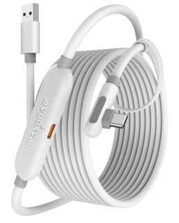 Maxonar USB 3.0 savienojuma kabelis 5 m VR uzlādes kabelis Quest 3/3S, Quest 2, Pico 4 & PC Steam VR